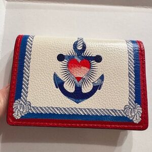 Brighton Leather Nautical Anchor Card Holder • New without tags